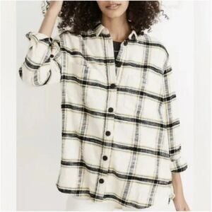 Madewell Cozy Oversized Ex-Boyfriend Shirt Jacket Shacket in Caney Plaid…